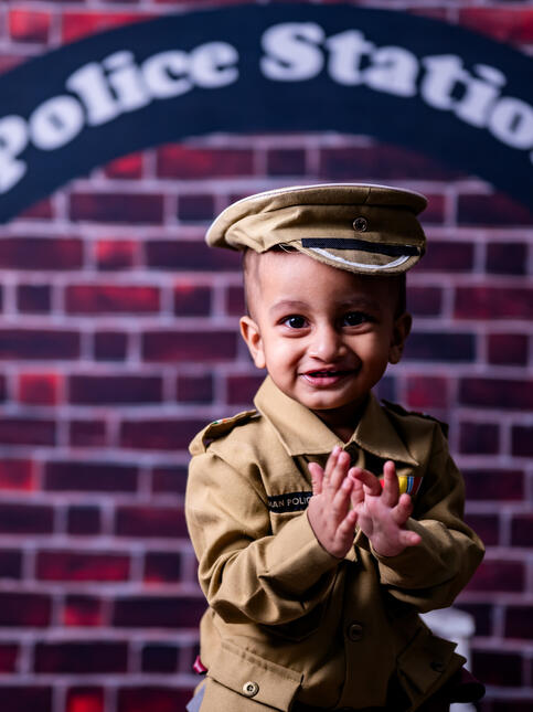 Future crime fighter in training!